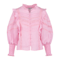 Kristy Blouse Sachet Pink XS Cotton blouse with lace trim