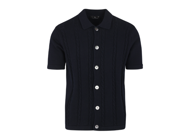 Louis SS Shirt Dark Navy M Cable knit SS shirt 