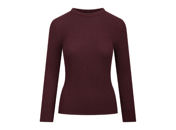 Mari LS Top Chocolate Cherry S Merino LS rib sweater 