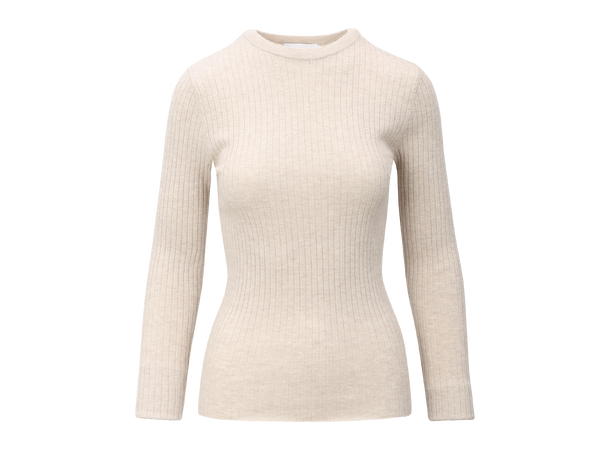 Mari LS Top Chocolate Cherry S Merino LS rib sweater 