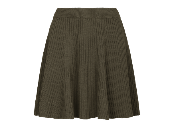Myrtle Skirt Dark Olive XS Merino rib mini skirt 