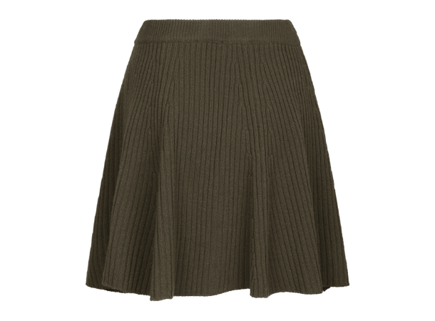 Myrtle Skirt Dark Olive XS Merino rib mini skirt 
