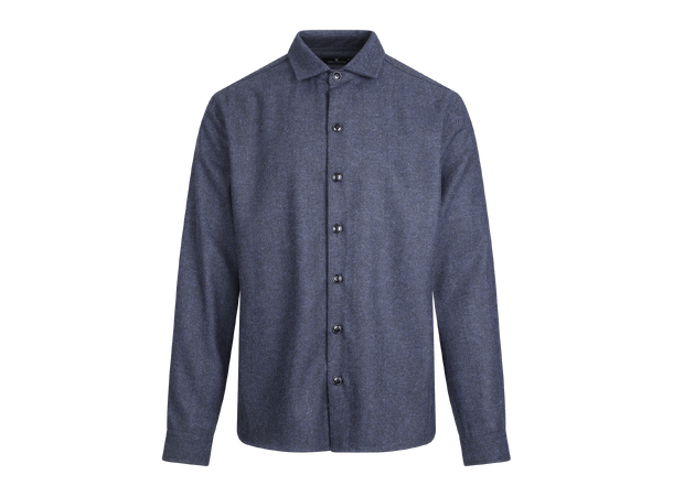 Odion Shirt Navy M Herringbone wool shirt 