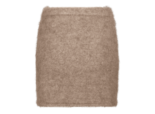 Phoebe Skirt Dark Sand S Furry mohair mini skirt 