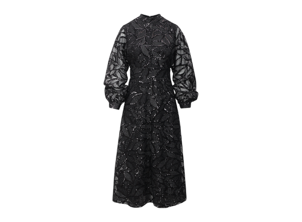 Sagin Dress Black M Embroidered long dress 