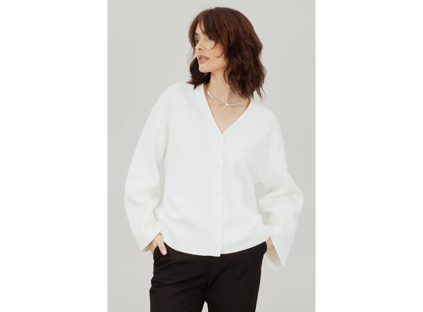 Suzan Cardigan Snow White M Boxy organic cotton cardigan 