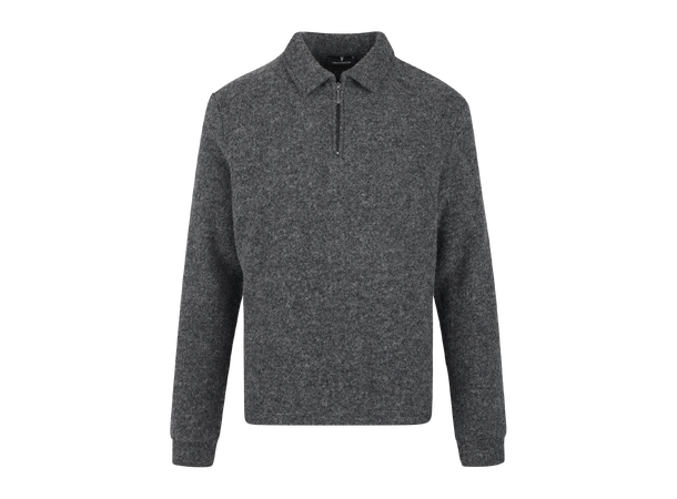 Tude Sweater Grey M Boiled wool zip sweater 
