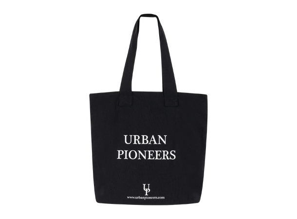UP Recycled Tote Bag Black One Size Recycled cotton shoulder bag 