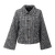 Yackie Jacket Grey houndstooth XL Short houndstooth wool jacket 