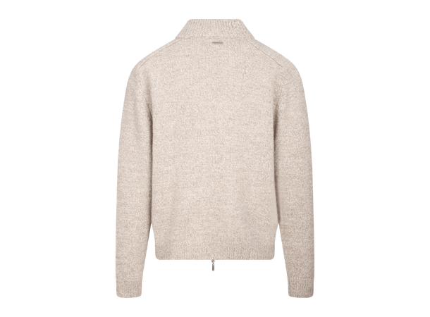 Alfred Cardigan Sand melange L Twill wool zip cardigan 