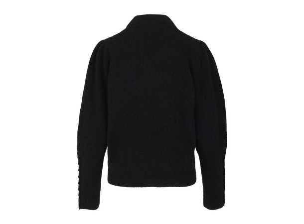 Aska Sweater Black M Puffed sleeves mohair sweater 
