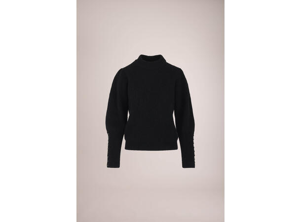 Aska Sweater Black M Puffed sleeves mohair sweater 