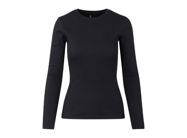Bibi Top LS Black XL Organic LS rib top 