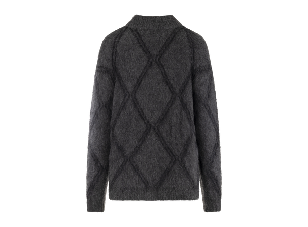 Bowen Reversible Sweater Grey M Hairy argyle sweater 