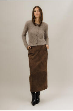 Brianna Suede Skirt Goat suede maxi skirt