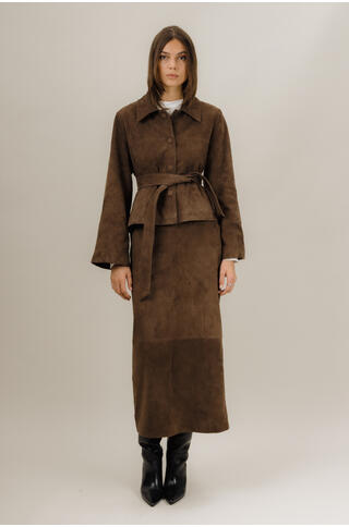 Brianna Suede Skirt Goat suede maxi skirt