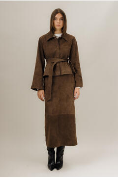 Brianna Suede Skirt Goat suede maxi skirt