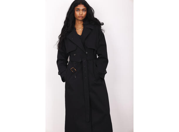 Fadoua Trench coat Black M Technical long trench coat 