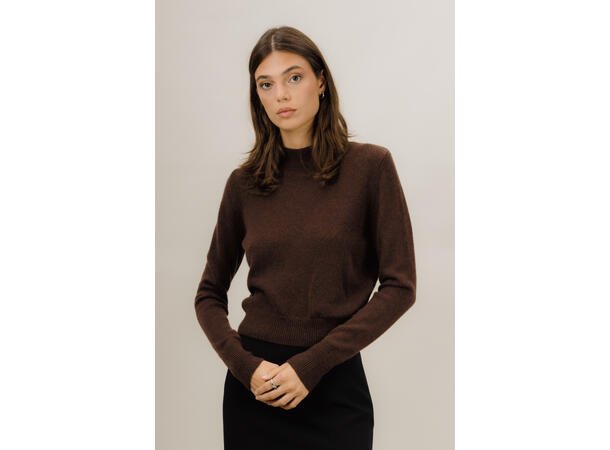 Gemma Sweater Chocolate S Mock-neck sweater 