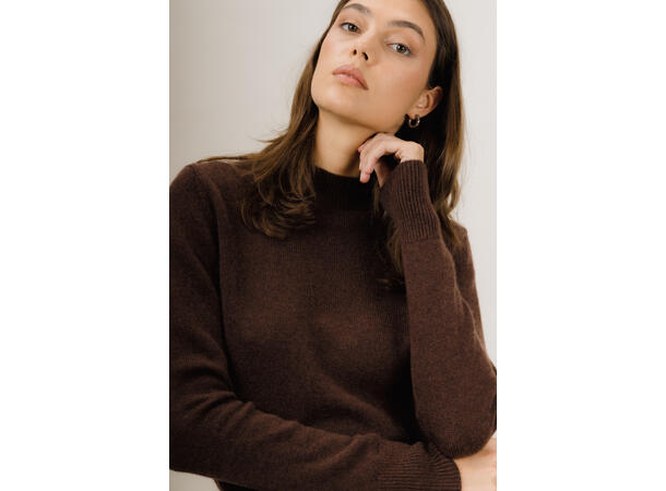 Gemma Sweater Chocolate S Mock-neck sweater 