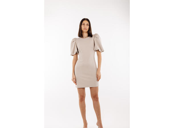 Keiyaa Dress Sand S Dress with puffed sleeves 