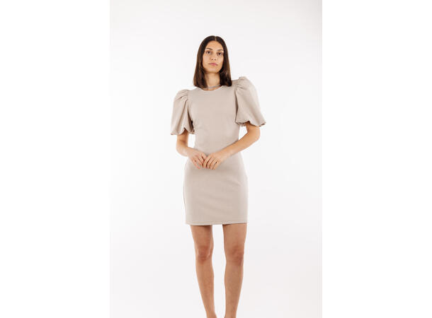 Keiyaa Dress Sand S Dress with puffed sleeves 