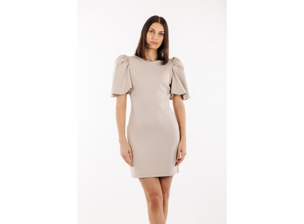 Keiyaa Dress Sand S Dress with puffed sleeves 