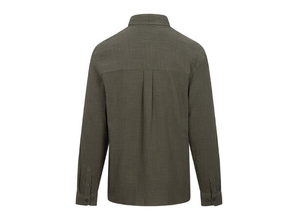Kristian LS Shirt Olive L Cotton gauze LS shirt 