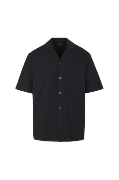 Leclerc SS Shirt Shawl collar cotton crepe shirt