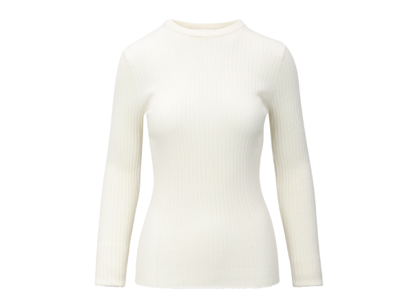 Mari LS Top Snow L Merino LS rib sweater 