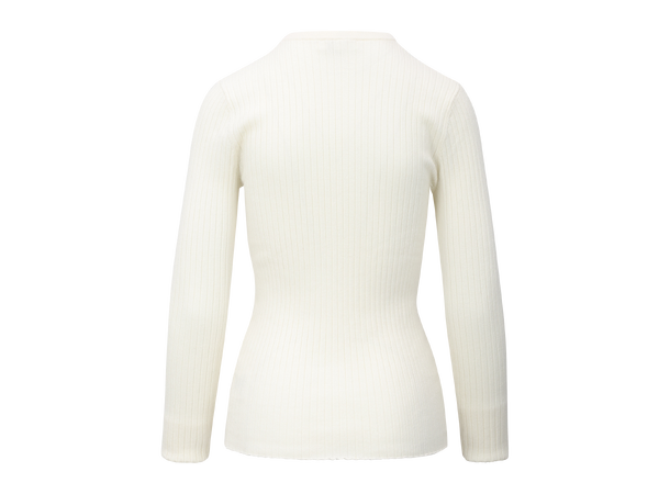 Mari LS Top Snow L Merino LS rib sweater 