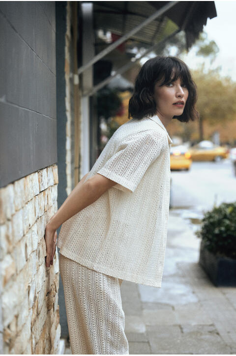 Melissa SS Shirt Loose crochet look SS shirt