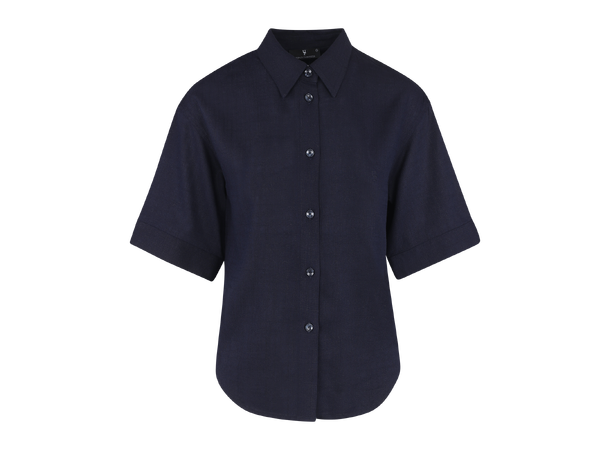 Nemi SS Shirt Navy M SS boxy linen shirt 