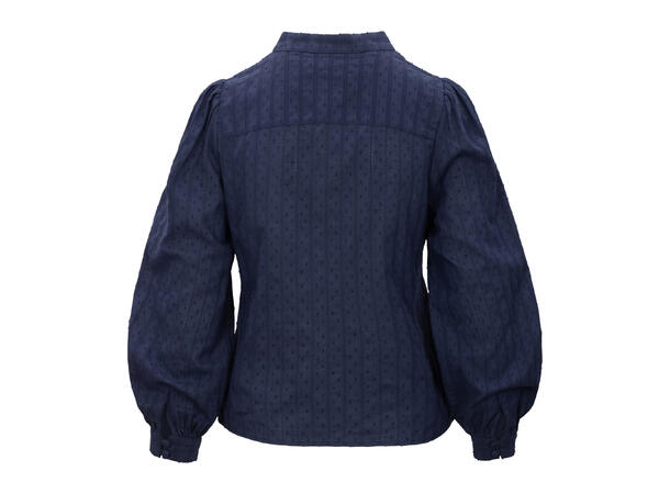 Otilie LS Blouse Navy S Blouse with ruffles 