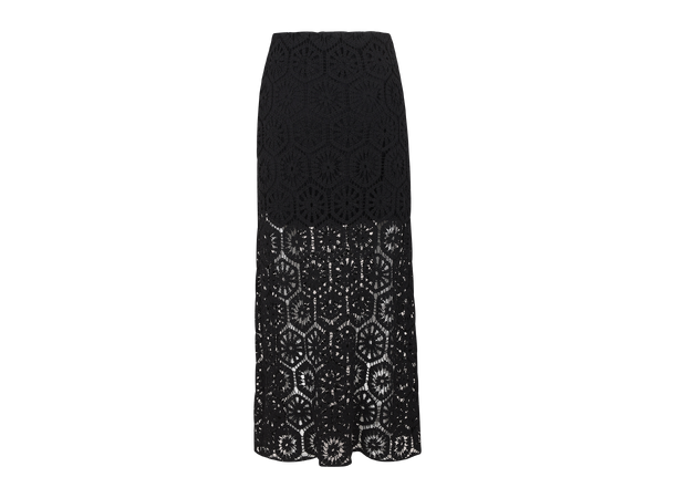 Senada Skirt Black S Crochet long skort 