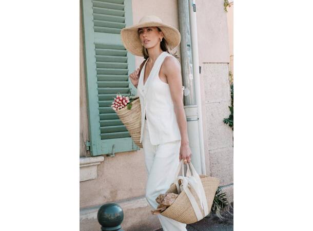 Simmy Waistcoat White XL Long linen waistcoat 