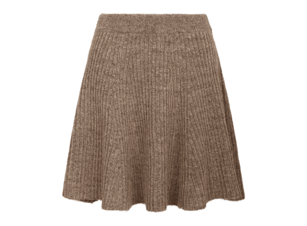 Sorba Skirt Mid Brown M Rib knit mini skirt 
