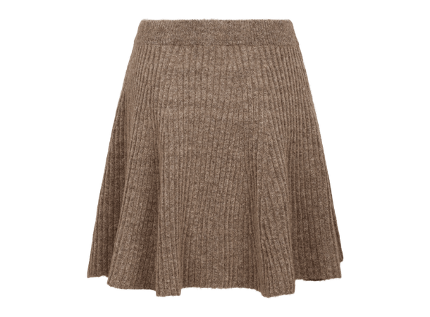 Sorba Skirt Mid Brown M Rib knit mini skirt 
