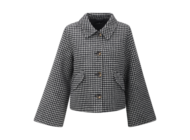 Yackie Jacket Grey houndstooth XL Short houndstooth wool jacket 