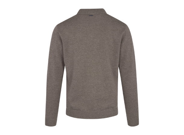 Adebayo Sweater Mid Brown XXL Merino knit polo pique 