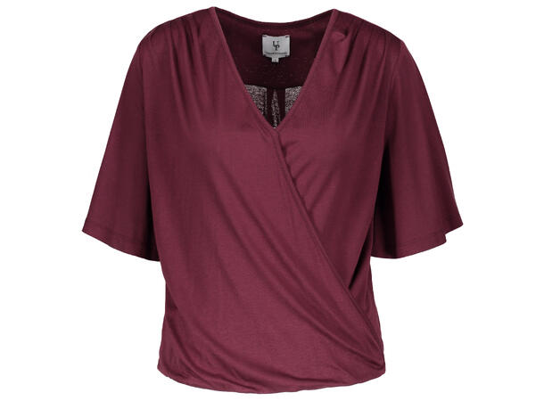 Anette T-shirt Winetasting S Viscose jersey wrap top 