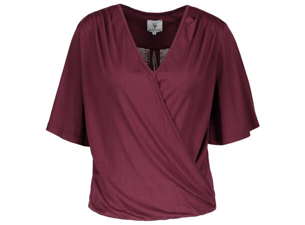 Anette T-shirt Winetasting S Viscose jersey wrap top