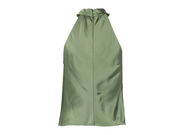 Angel Top Olive L Satin twisted neck top 