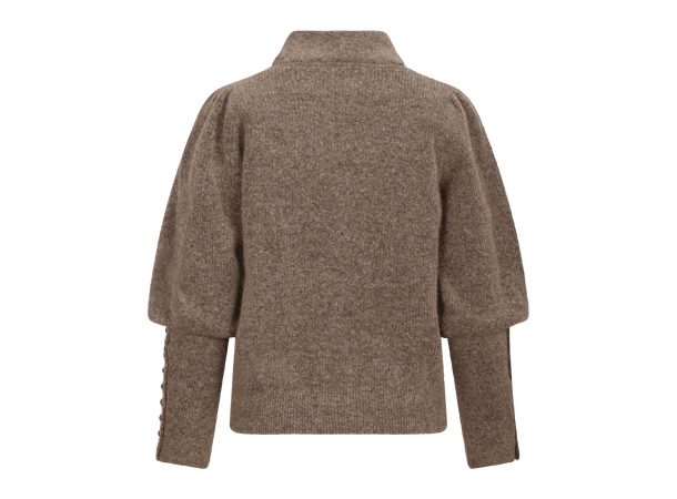 Aska Sweater Mid Brown L Puffed sleeves mohair sweater 