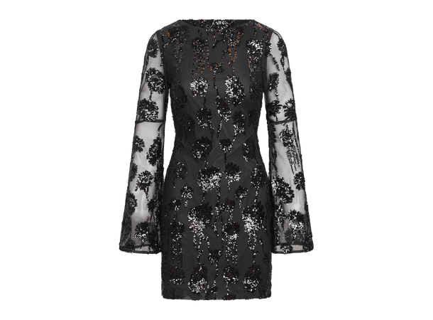 Aubrey Dress Black S Beaded embellished mini dress 