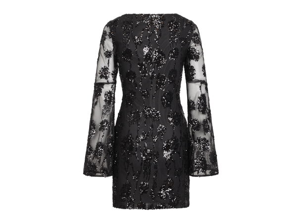 Aubrey Dress Black S Beaded embellished mini dress 