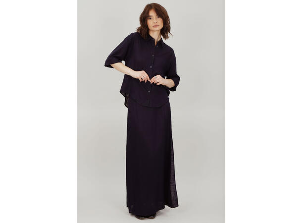 Bekky Skirt Navy S Linen/Viscose maxi skirt 