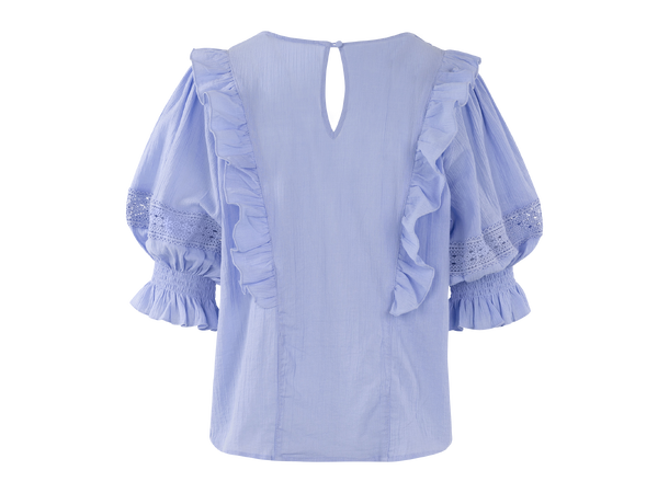 Caressa Top Vista Blue S Crinkle cotton blouse 