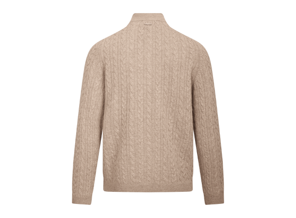 Edward Half-zip Light Sand L Cable half-zip wool sweater 