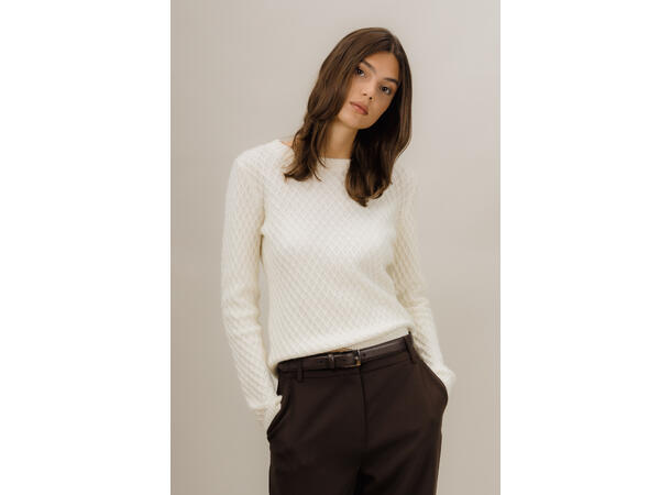 Ethel Sweater Cream M Merino cable sweater 